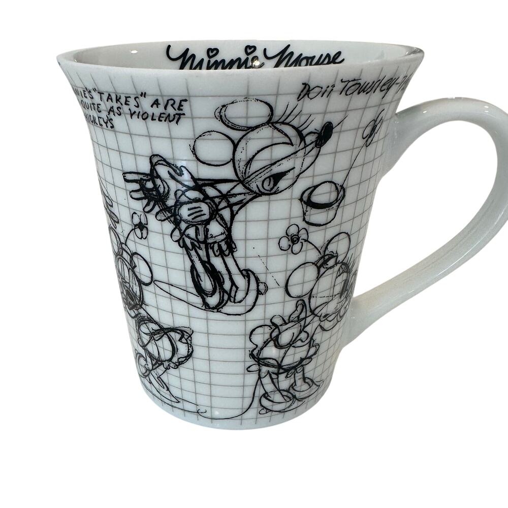 Disney Minnie Mouse Sketchbook Mug 14 Oz Concept Art Model Sheet Ceramic Cup